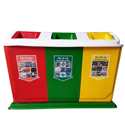 Thùng rác phân loại 3 ngăn